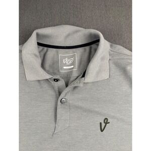 Vice Golf Mens Pique Polo Shirt Grey Neon Yellow Logo XL Short Sleeve